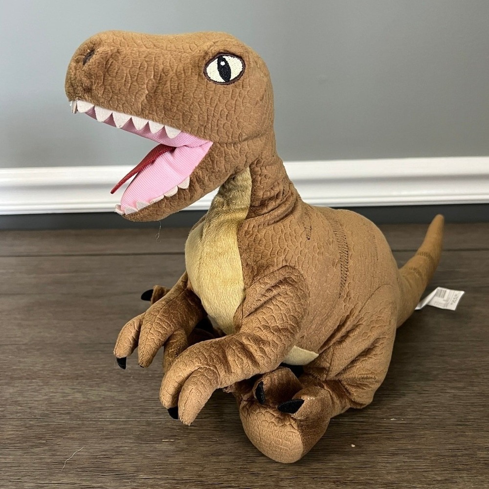 Ikea Jattelik Velociraptor Dinosaur Plush Brown Stuffed Animal Toy 804.712.04